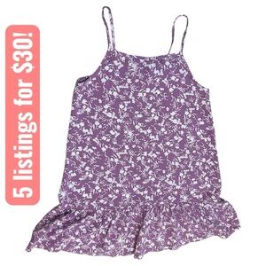 Old Navy Purple Floral Tunic Tank Girls Size Large Like New